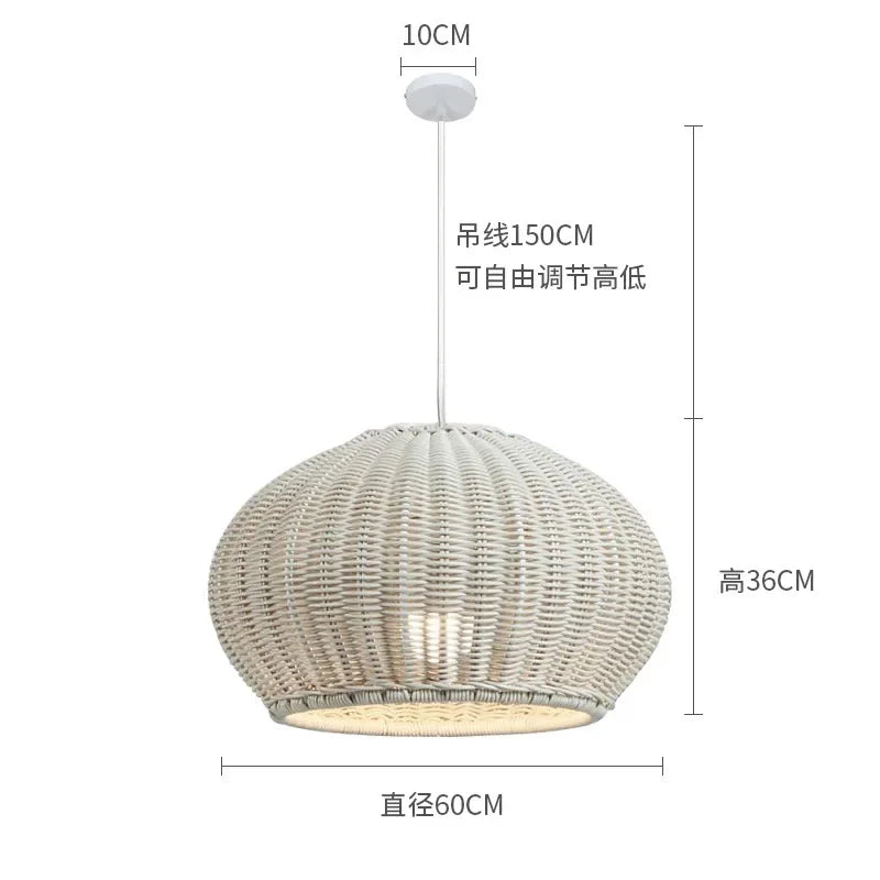 Quelinth hand-woven rattan pendant light — 60cm