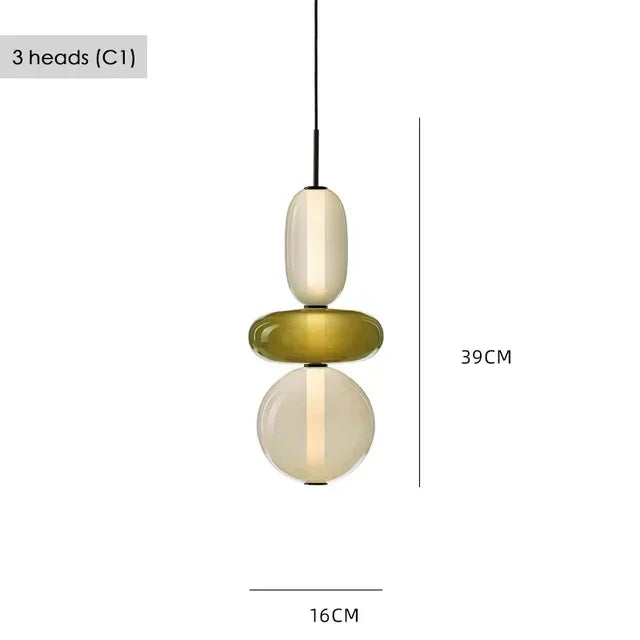 Layered Colored Glass Pendant Light Halaeon – Product Detail 11