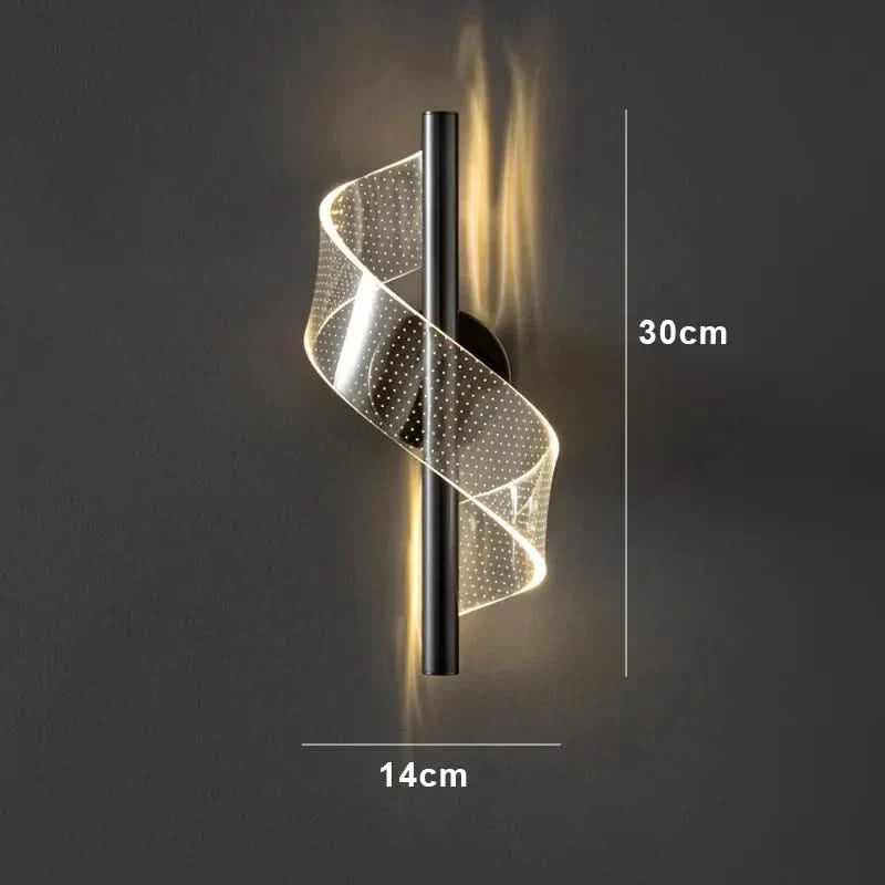 Sculptural Acrylic Helix Wall Sconce Spirex – Lifestyle View 4