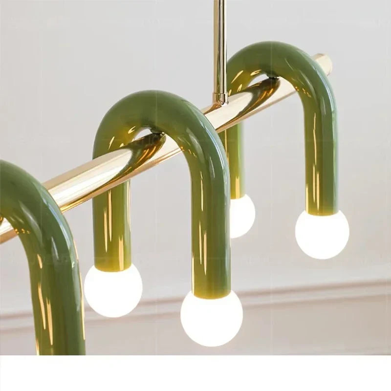 Nordic Geometric Multi-Head Pendant Light Kelvorn – Sage Green Finish Detail (10 & 12 Head Versions)