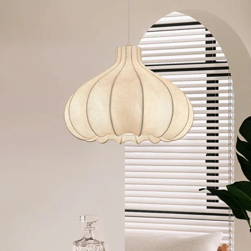 Layered Silk Disc Pendant Light Salivorn – Lifestyle View 2