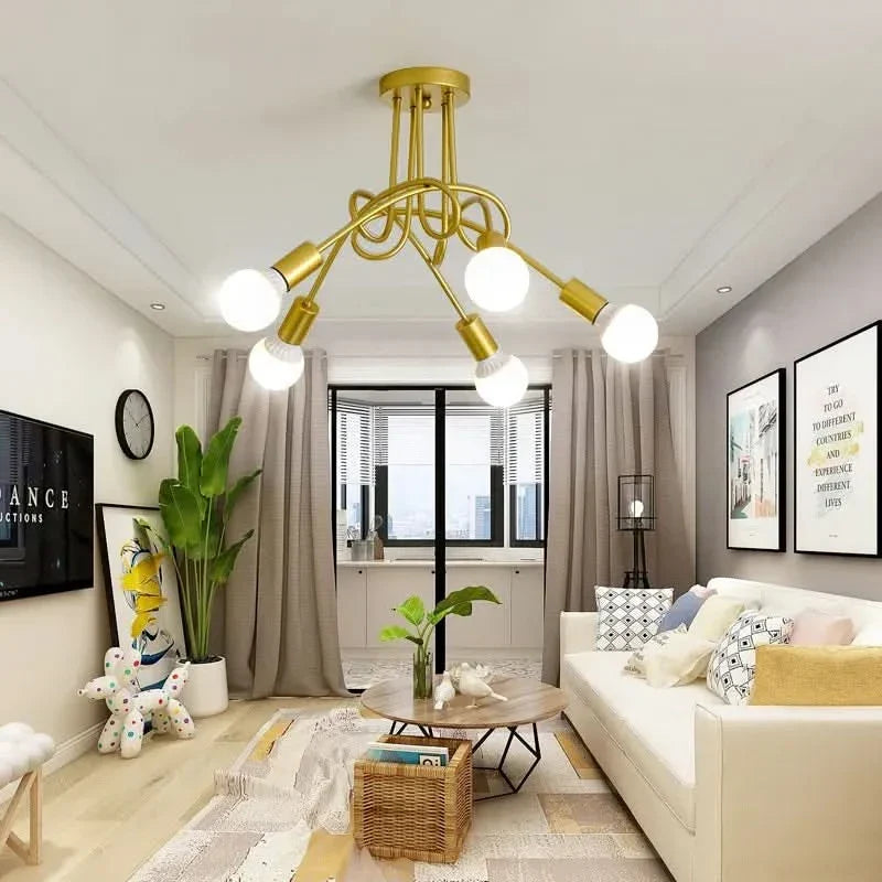 Retro Gold Wire Arm Ceiling Light Arula – Product Detail 7