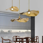 Hammered Gold Metal Pendant Light Aelindor – Lifestyle View 4