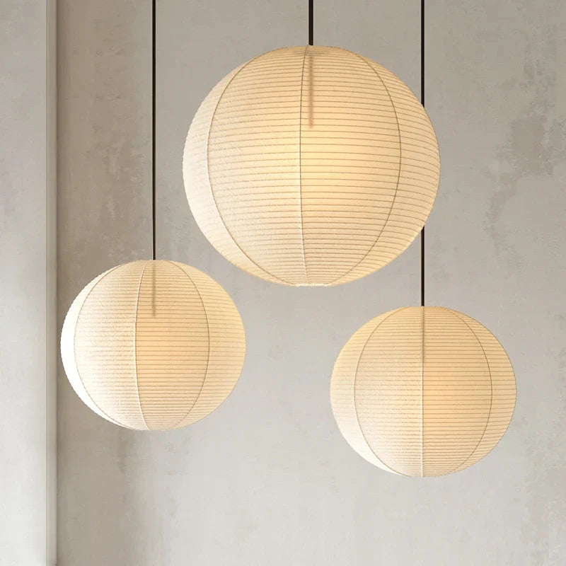 Japanese Washi Paper Sphere Pendant Light Sorane - Lifestyle View, 50cm