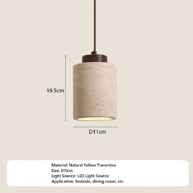Owaelindra Cylinder, Natural Wood cap — D11cm x H16.5cm