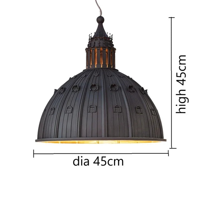 Architectural Cathedral Dome Pendant Light Duomo – Black Dimensions