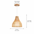 Florevix Rattan Pendant Light Ø24cm – Product Dimensions