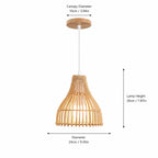 Florevix Rattan Pendant Light Ø24cm – Product Dimensions
