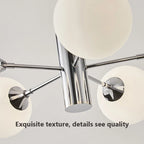 Sculptural Chrome Glass Globe Chandelier Genova