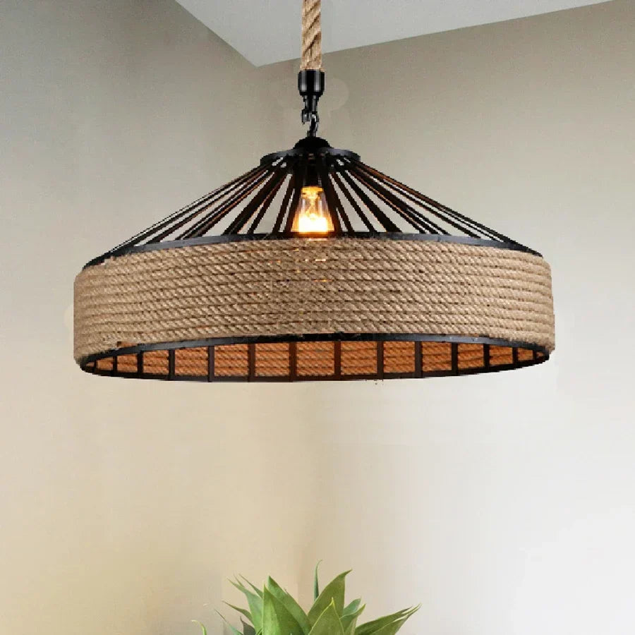 Natural Rope Woven Pendant Light Camoreth – Product Detail 5