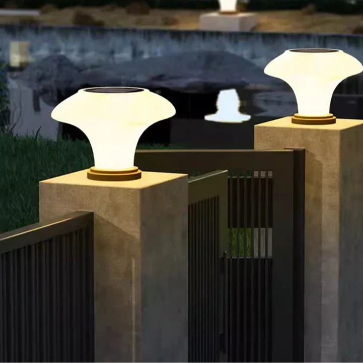 Sculptural Fluted Solar Pillar Light - Solvara