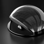 Brivex directional wall sconce, Gloss Black finish, detail view of the rotating dome