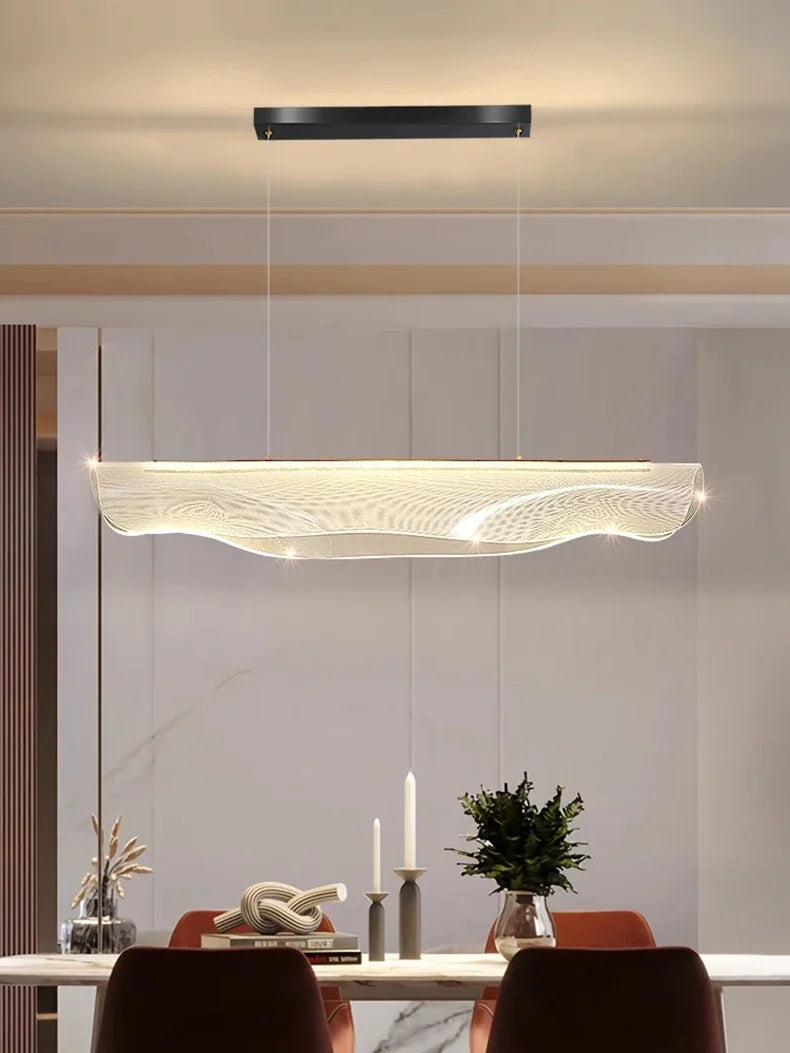 Gaion pendant light in Matte Black, evening ambiance
