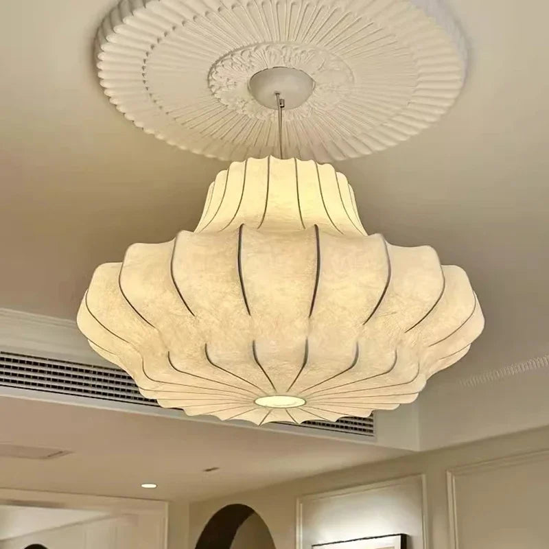 Layered Silk Disc Pendant Light Oalaelindra – Hero Shot
