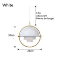 Rotating Ring Dome Pendant Light Utaelorn – White Finish Dimensions