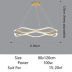 Sculptural Wave Aluminum LED Pendant Light – Dovelux – Product Detail 7