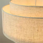 Tiered Linen Drum Pendant Light – Ccelindra – Linen Texture Detail