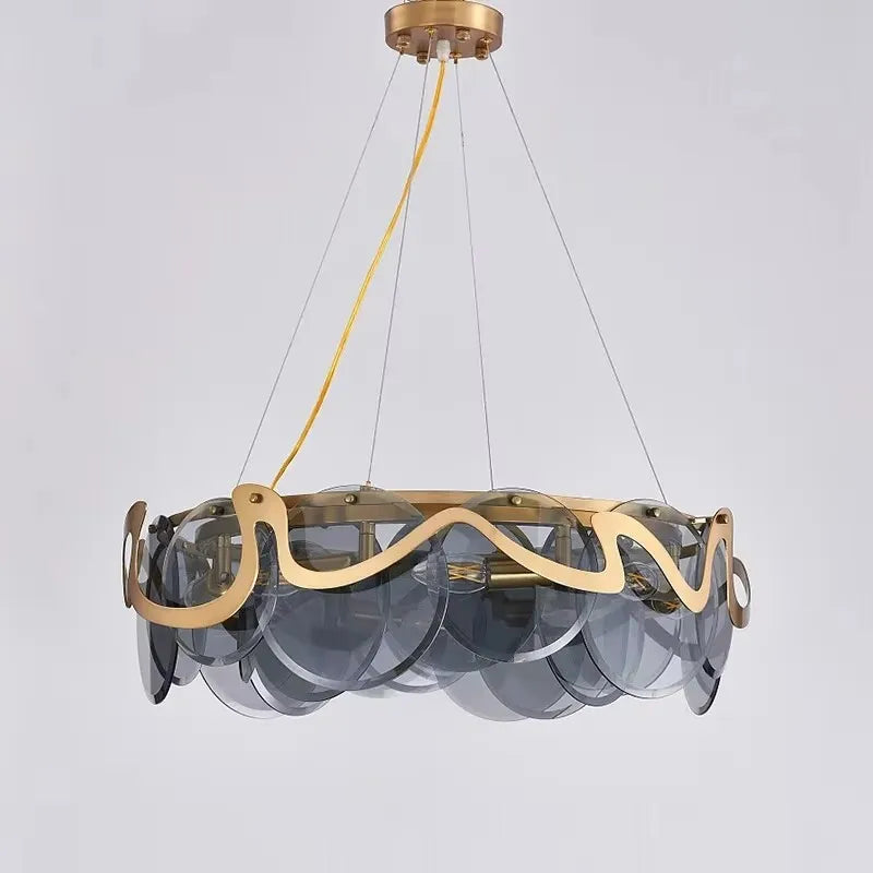 Stone Glass Sphere Chandelier Sraelion – Lifestyle View 2