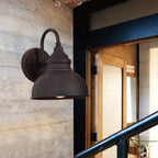 Industrial Rust Patina Gooseneck Wall Sconce Barnox – Hero Shot