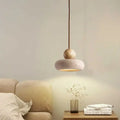 Round Stone & Wood Sphere Pendant Light Ambrix – Light Wood, Lifestyle