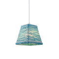Handwoven Rattan Tapered Pendant Light Torvyn – Square, Blue
