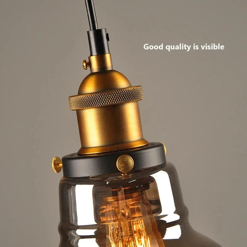 Glass Smoked Pendant Light Gerox