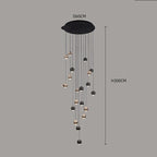 Black & Copper Sphere Cluster Chandelier Radianto