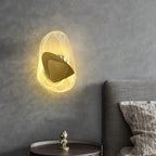 Sculptural Crystal Wall Sconce Aurvex - Gold finish, studio view
