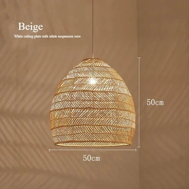 Sculptural Bamboo Woven Pendant Light Velorin – Product Detail 8
