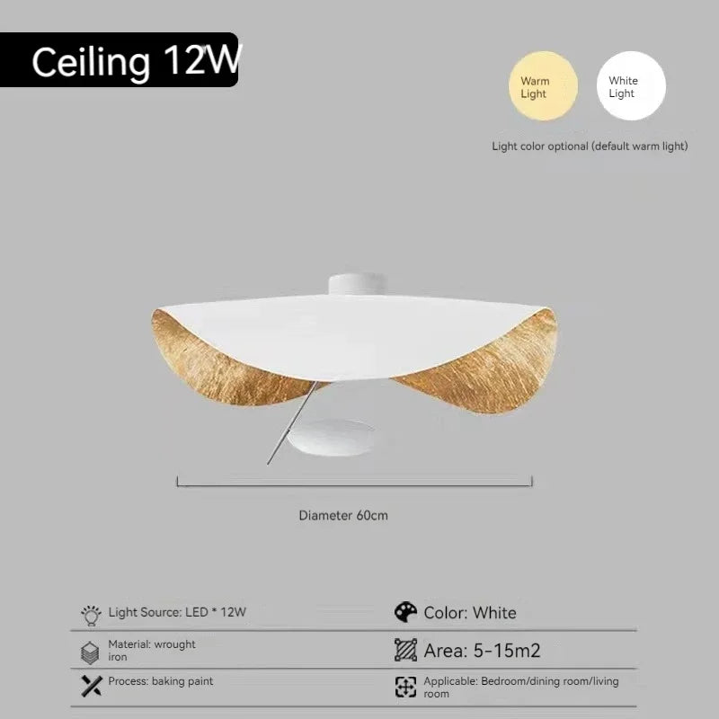 Sculptural Gold-Leaf Petal Pendant Light – Revonthal – White 60cm Size Chart