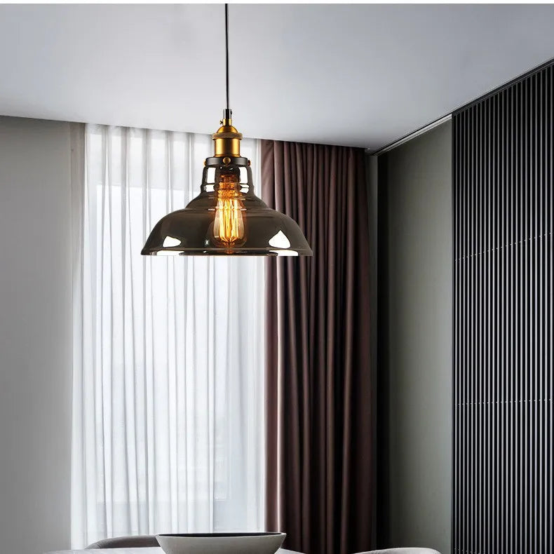Industrial Glass Dome Pendant Light – Domaris – Hero Shot