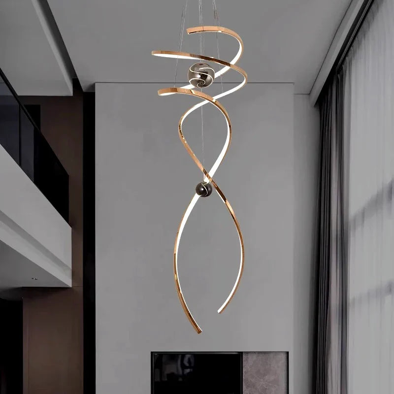 Polished Gold Sculptural Pendant Light Zenara – Hero Shot