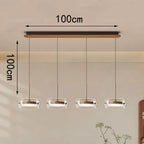 Bsaelix pendant chandelier – Walnut, 4 Lights configuration, dimensions