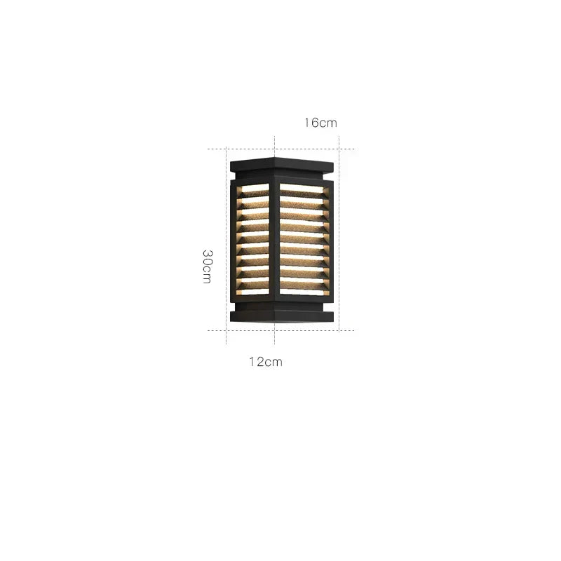 Louvered Aluminium Outdoor Wall Sconce Esox