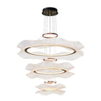 Cascading Petal-Ring LED Chandelier Volrenix – 3-Ring Cascade Studio Shot