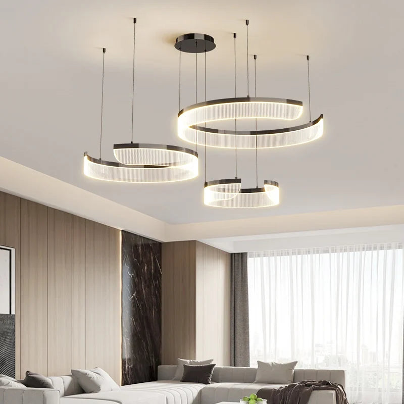 Geometric Acrylic Disc Chandelier Ywaelvix – Hero Shot