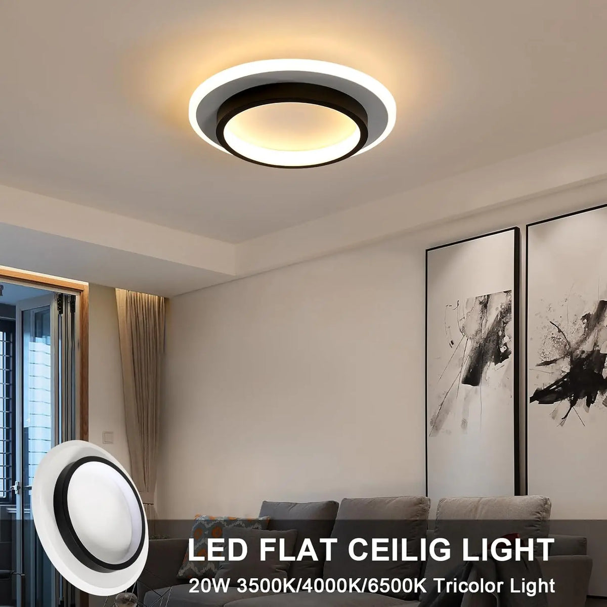 Modern Halo Ring LED Flush Ceiling Light Jilorn – Dimensions and Specifications