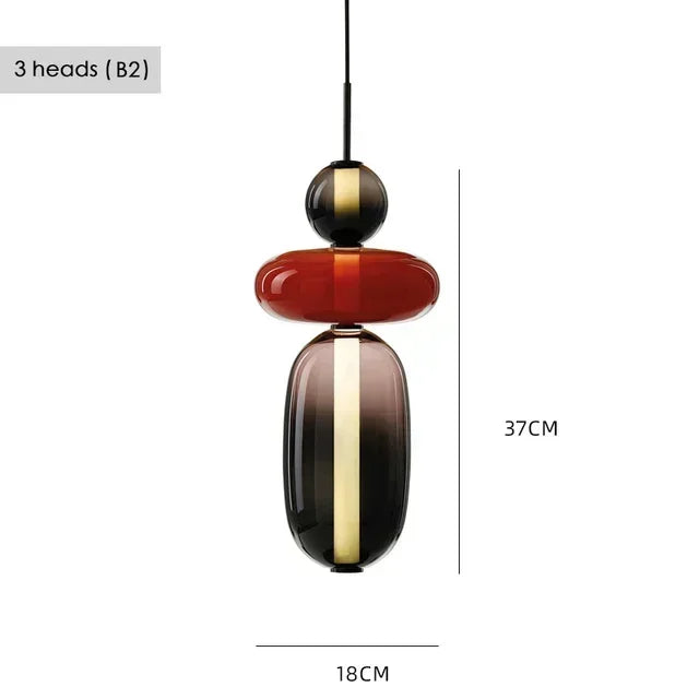 Layered Colored Glass Pendant Light Halaeon – Product Detail 10