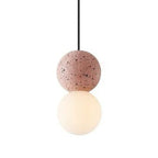 Stone Sphere Pendant & Wall Sconce – Mvaelvix – Pendant, Pink Terrazzo Finish