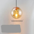 Warm Amber Glass Metal Pendant Light Corvane – Product Detail 8