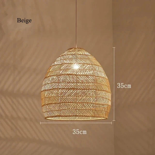 Sculptural Bamboo Woven Pendant Light Velorin – Product Detail 6