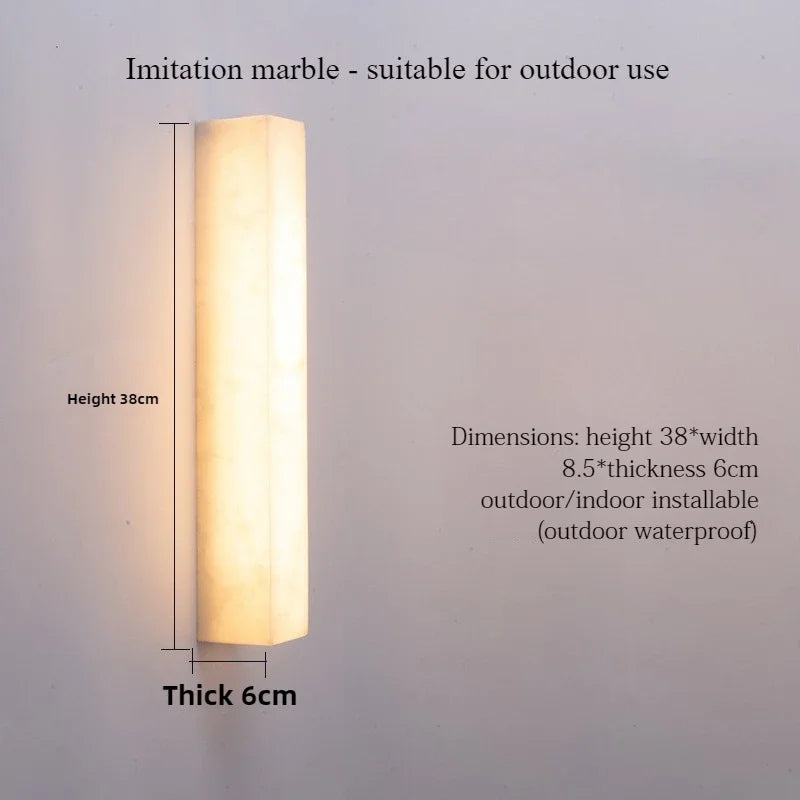Faux Marble Sculptural Wall Sconce Eswyn – Nocturne 38cm Dimensions
