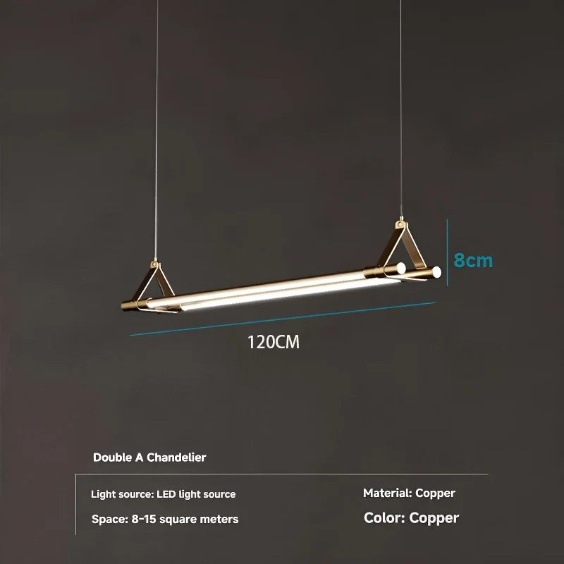 Geometric Copper Linear Pendant Light Solvex – Product Detail 7