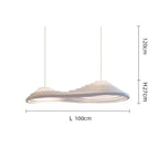 Sculptural Ribbed Wave Pendant Light Amberon – 100cm Dimensions