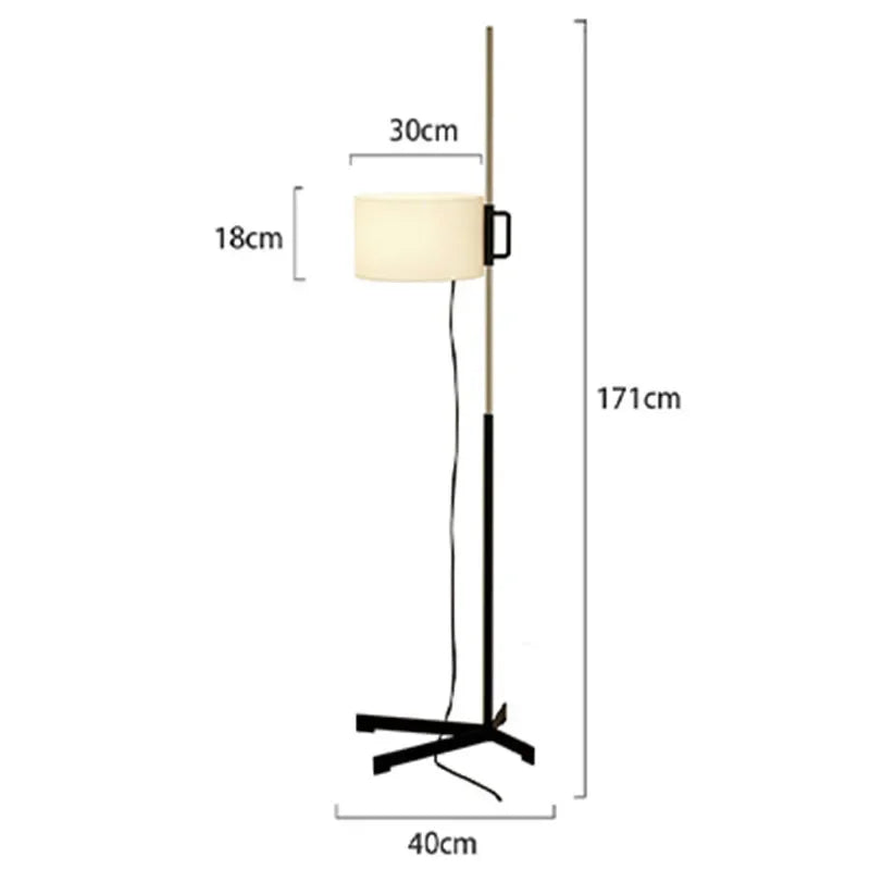 Adjustable Metal Floor Lamp Laldon - Dimensions Diagram