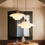 Isavorn Hand-Blown Glass Pendant – White, Saucer and Dome sizes