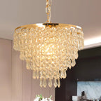 Prismax gold crystal chandelier — close-up detail
