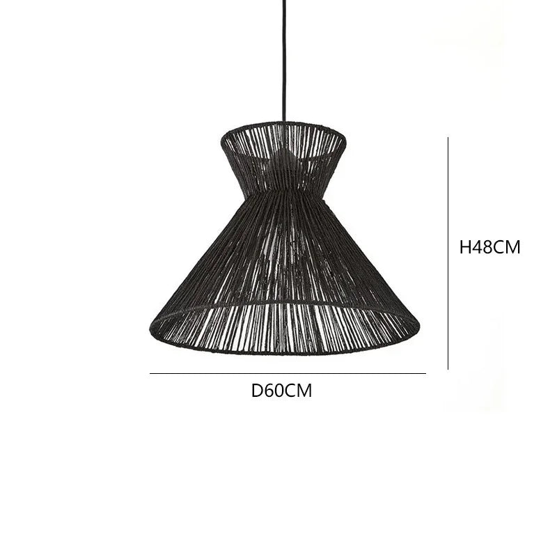 Serova Rattan Pendant - Black Hourglass Skirt - 60cm