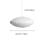 Nordic Ribbed Fabric Saucer Pendant Light Worlinth – Ø50cm, Dimensions