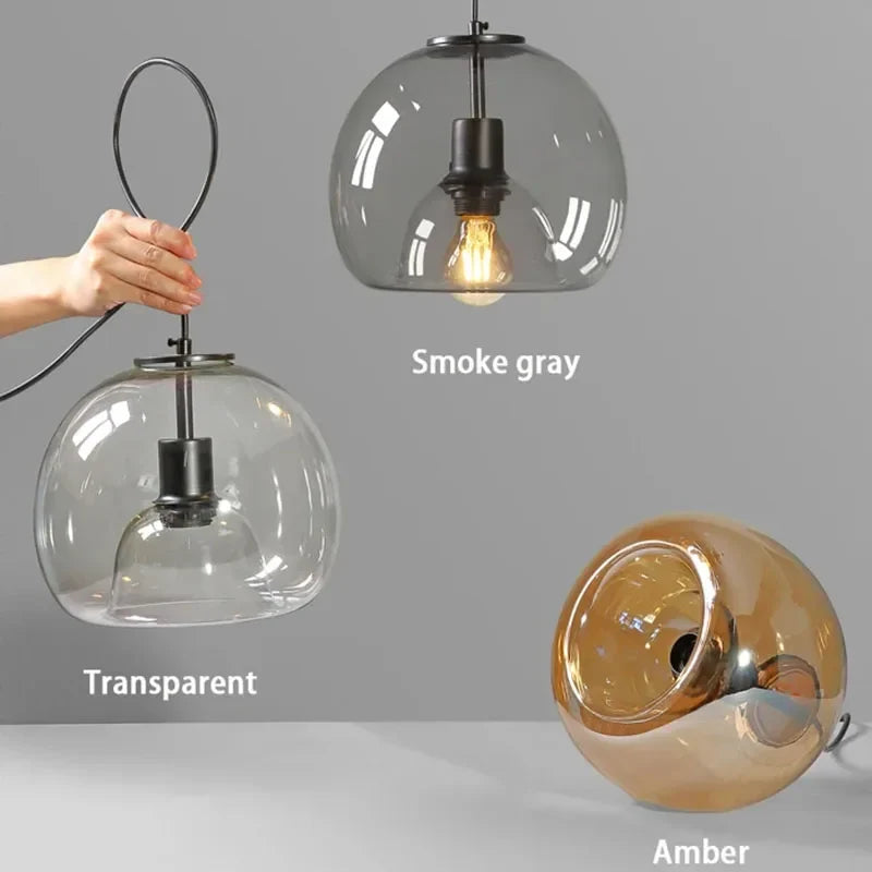 Double Glass Dome Pendant Light Hzaeloria – Lifestyle View 2